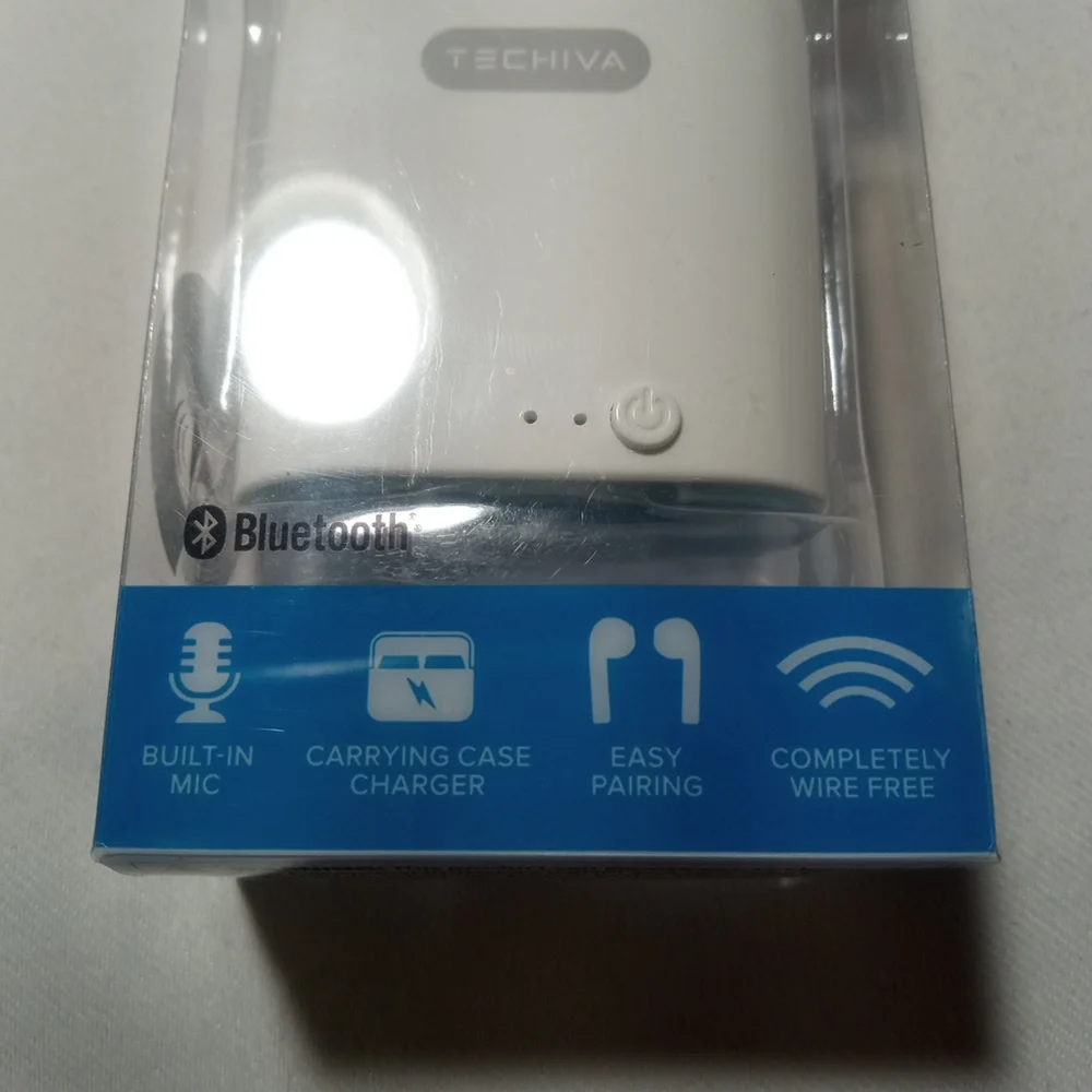 Techiva Wireless Earbuds Bluetooth With White Case And Microphone Fast Pairing🎧